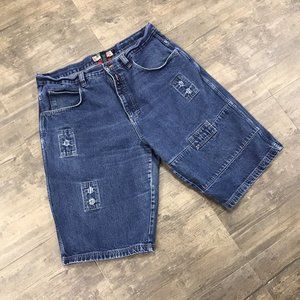 Willie Esco Men Denim Shorts Size‎ 40 Distressed Hip Hop Urban Wide Leg